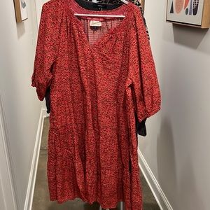 Orange floral maxi boho dress